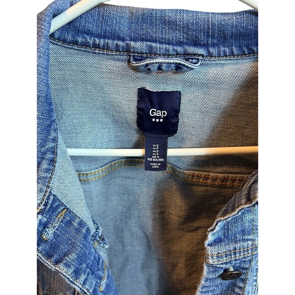 Gap Y2K Jean Jacket Medium Wash Blue Indigo Denim Size Small - Picture 6 of 9
